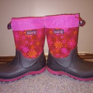 Kamik Kids Vibrant Pink and Black Boots